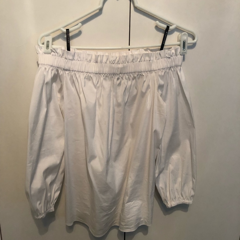 Marciano White Off The Shoulder Cotton Top